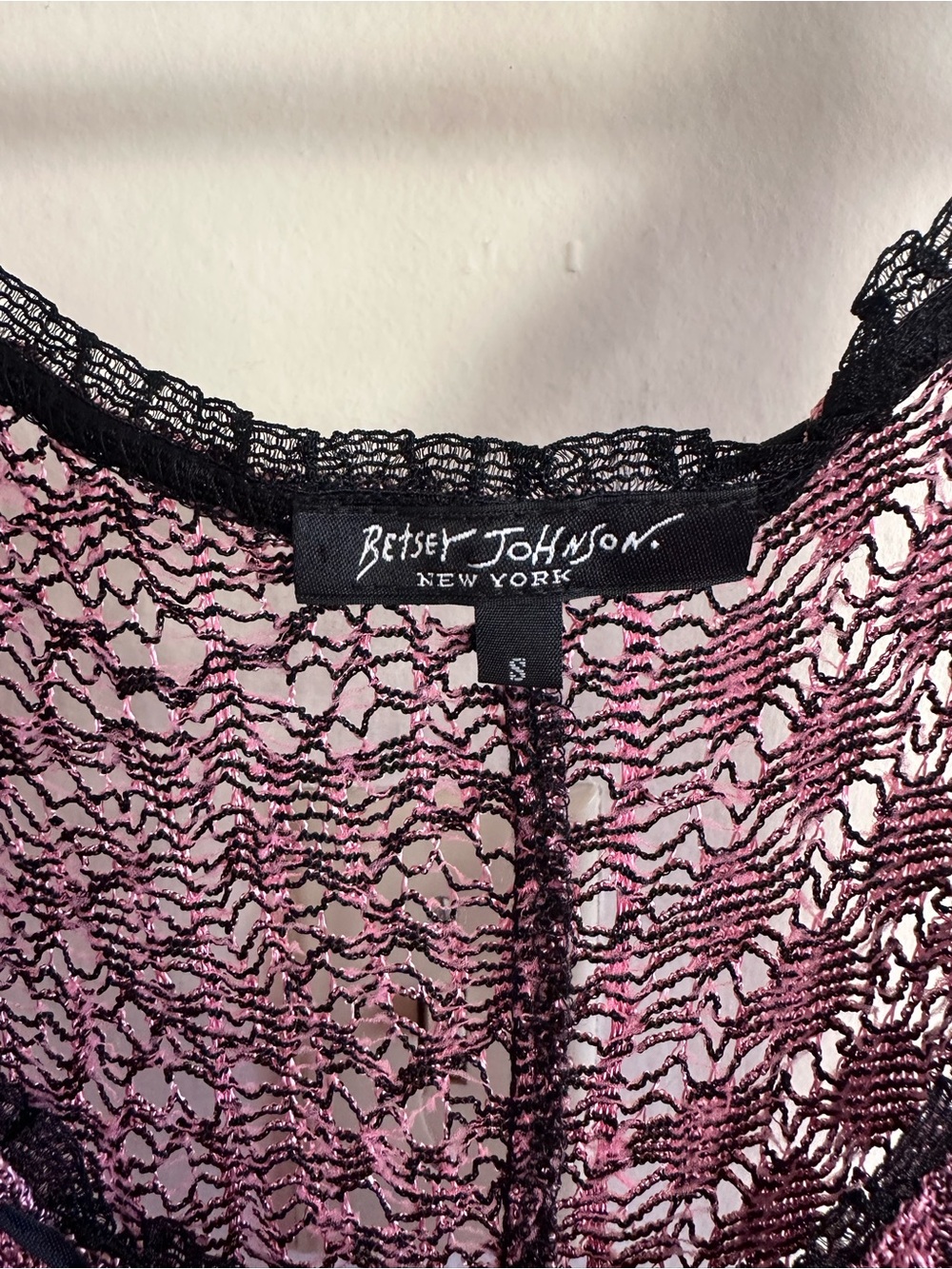 VTG Betsey Johnson pink and black lacy maxi slip dress - Picture 5 of 5